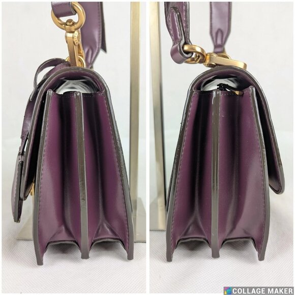 CHARLES & KEITH Boxy Push Lock Purple Crossbody Bag